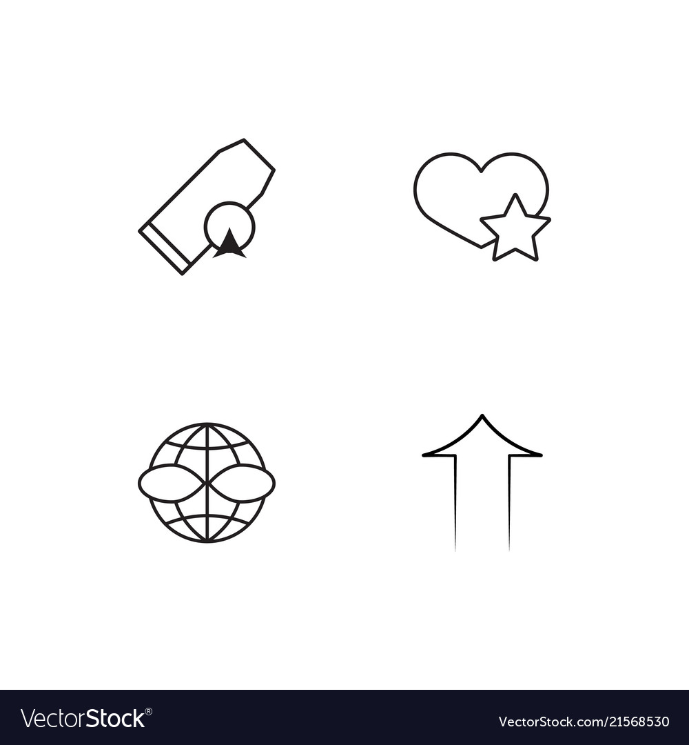 Time linear icons set simple outline