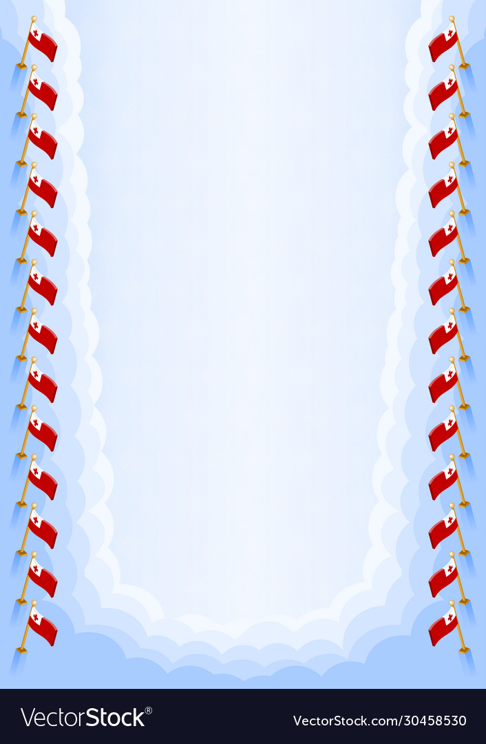 Vertical frame and border with tonga flag vector image Vertical frame and border with tonga flag