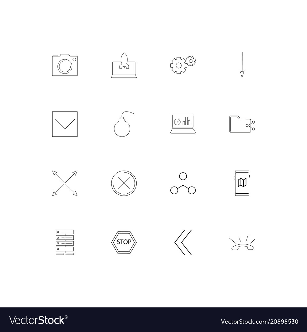 Web linear thin icons set outlined simple