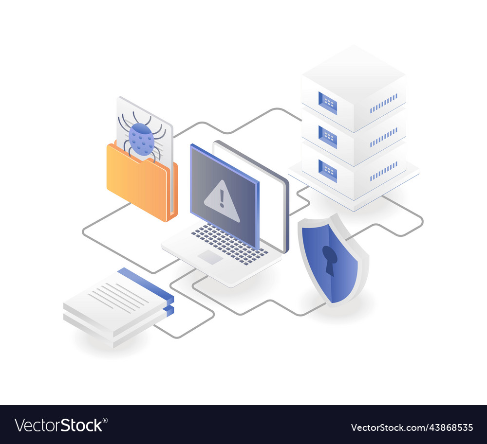 Analyze server bugs and viruses Vector Image Analyze server bugs and viruses