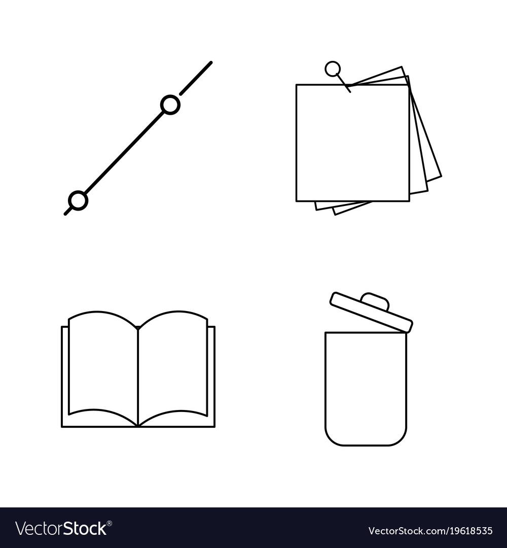 Basic content linear outline icon set