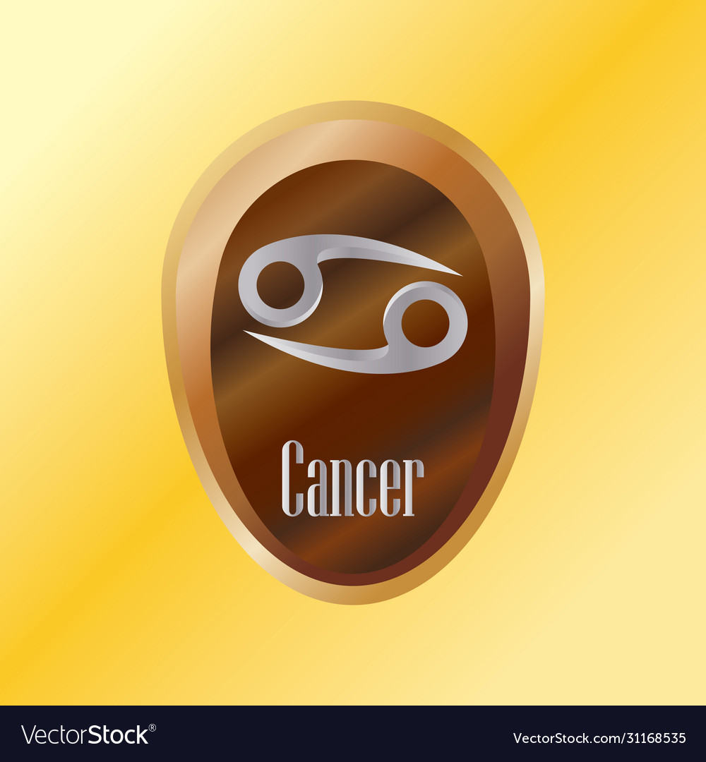 Cancer Zodiac Sign In Silver Color Royalty Free Vector Image