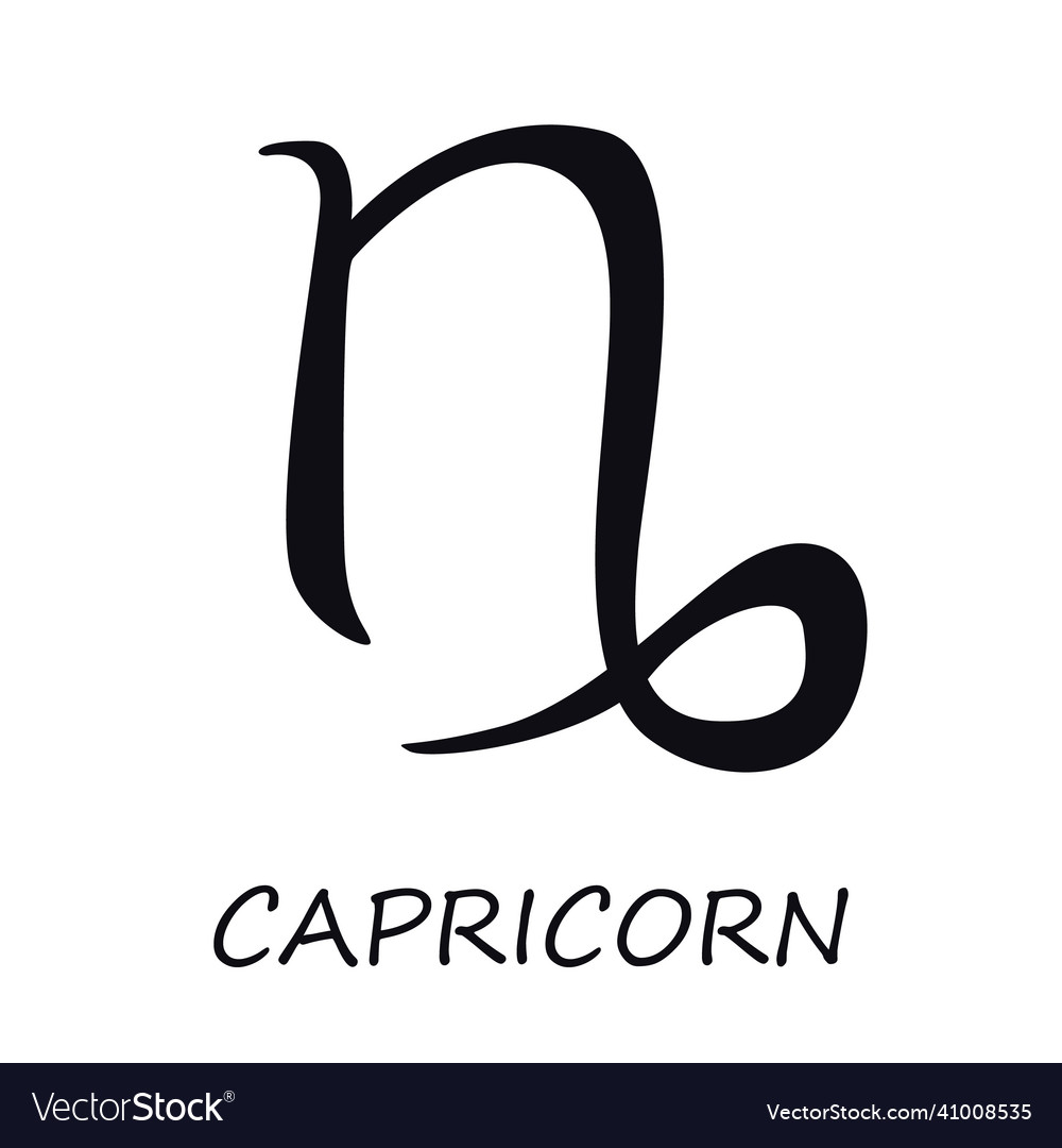 Capricorn zodiac sign black celestial