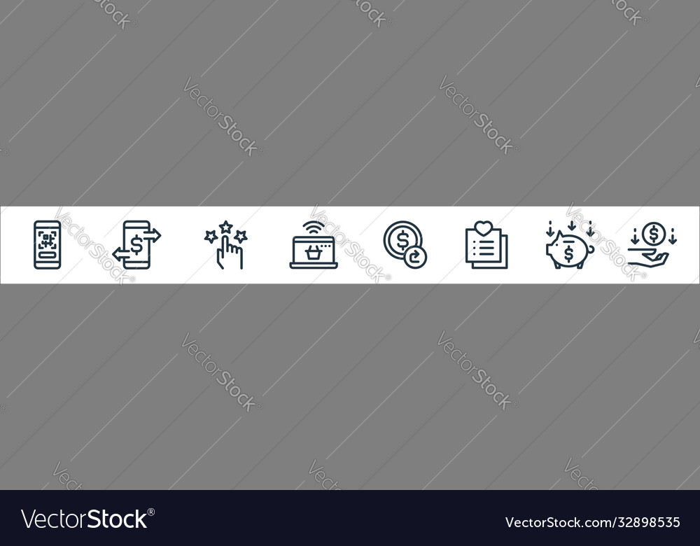 Ecommerce line icons linear set quality