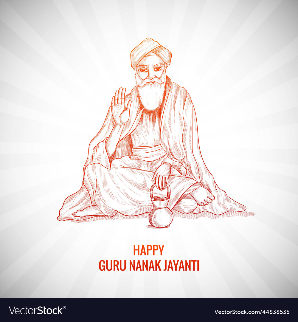 Guru nanak jayanti festival of sikh background Vector Image