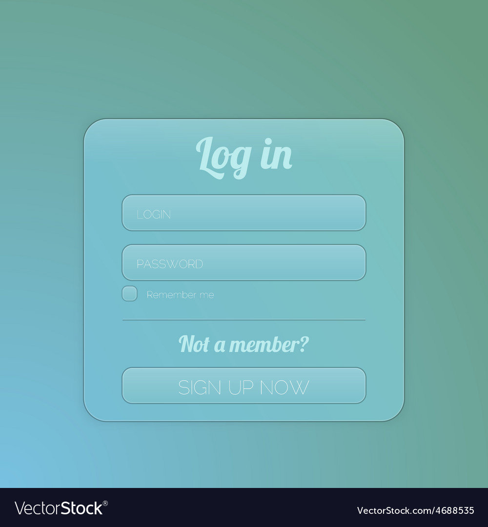 Login form ui element
