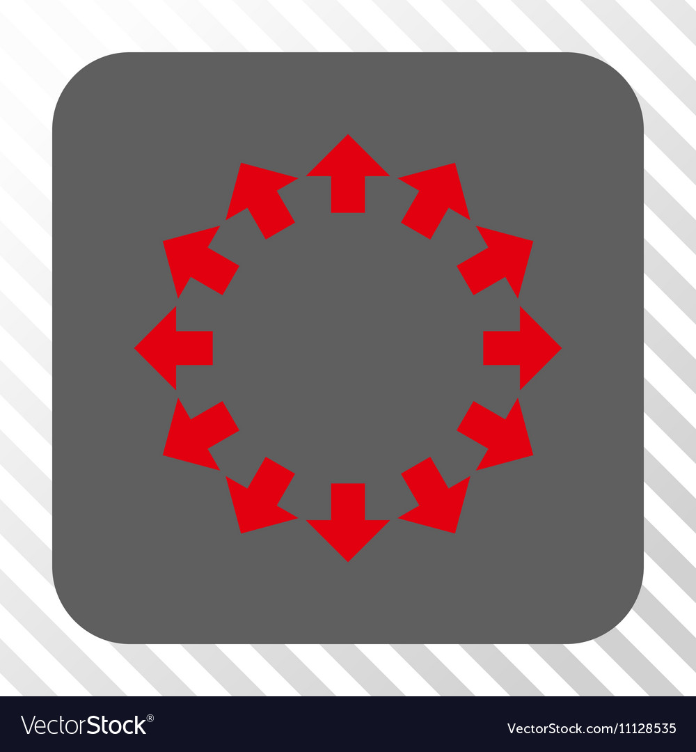 Radial arrows rounded square button