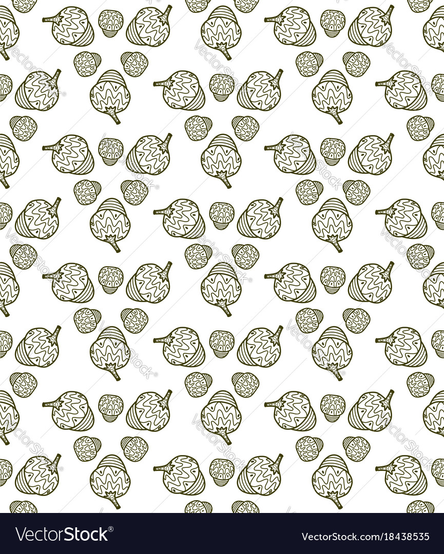 Seamless pattern from acorns graphic background