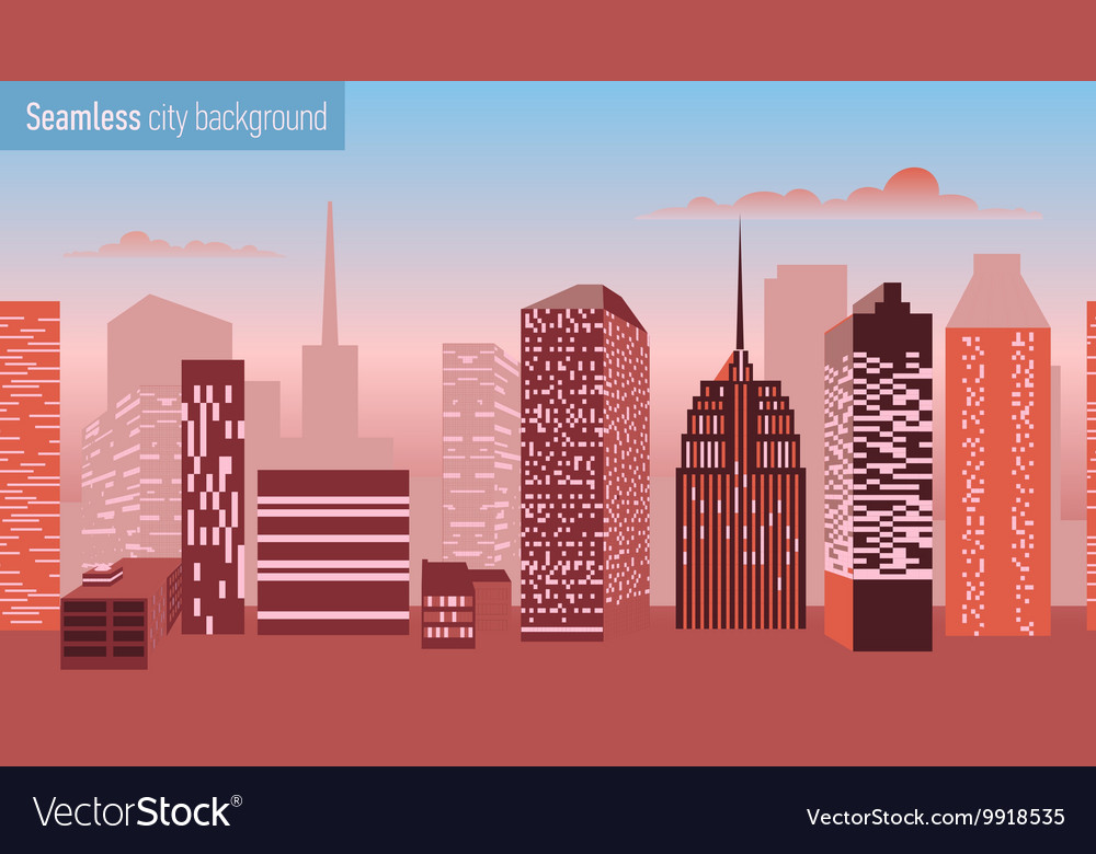 Seamless pattern with architectural building