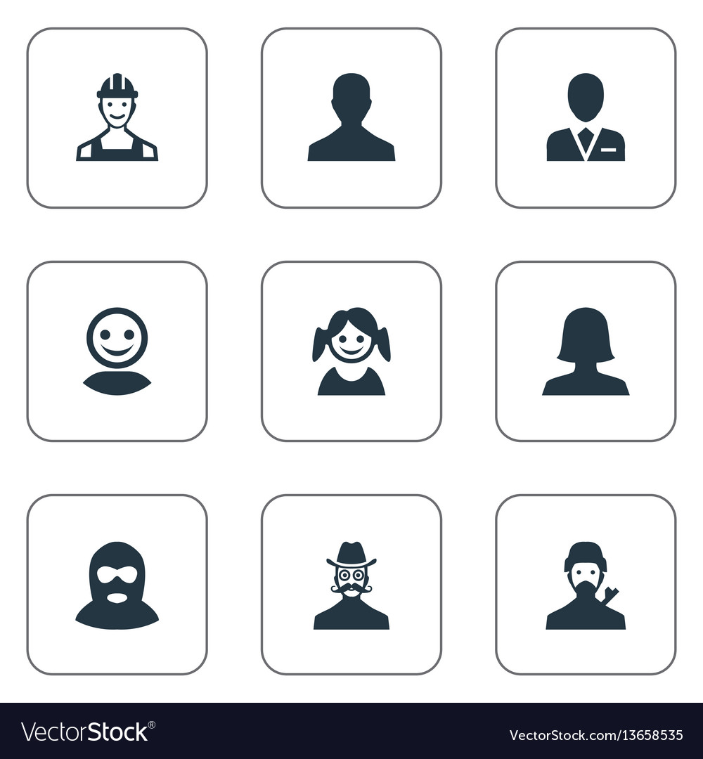 Set of simple member icons