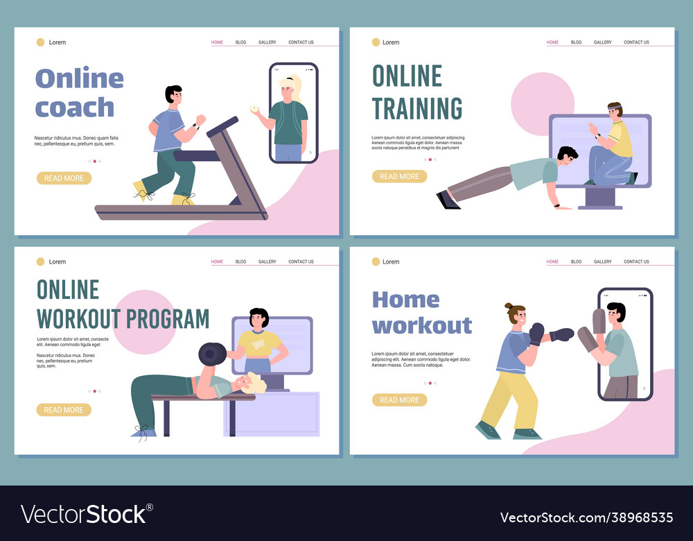 Set web apps for online workouts with personal
