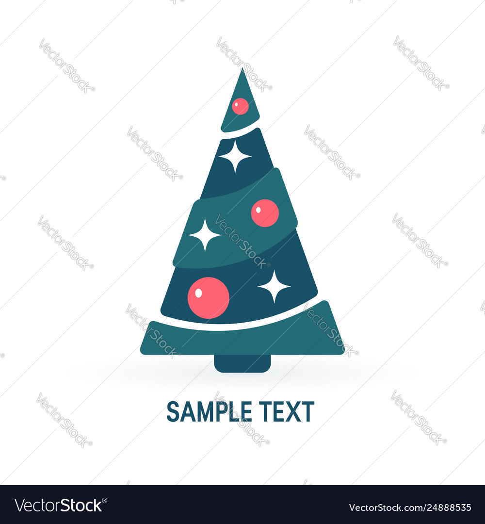 Simple christmas tree in flat style