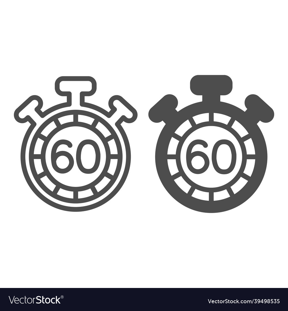 Stopwatch with buttons 60 seconds timer vector image Stopwatch with buttons 60 seconds timer