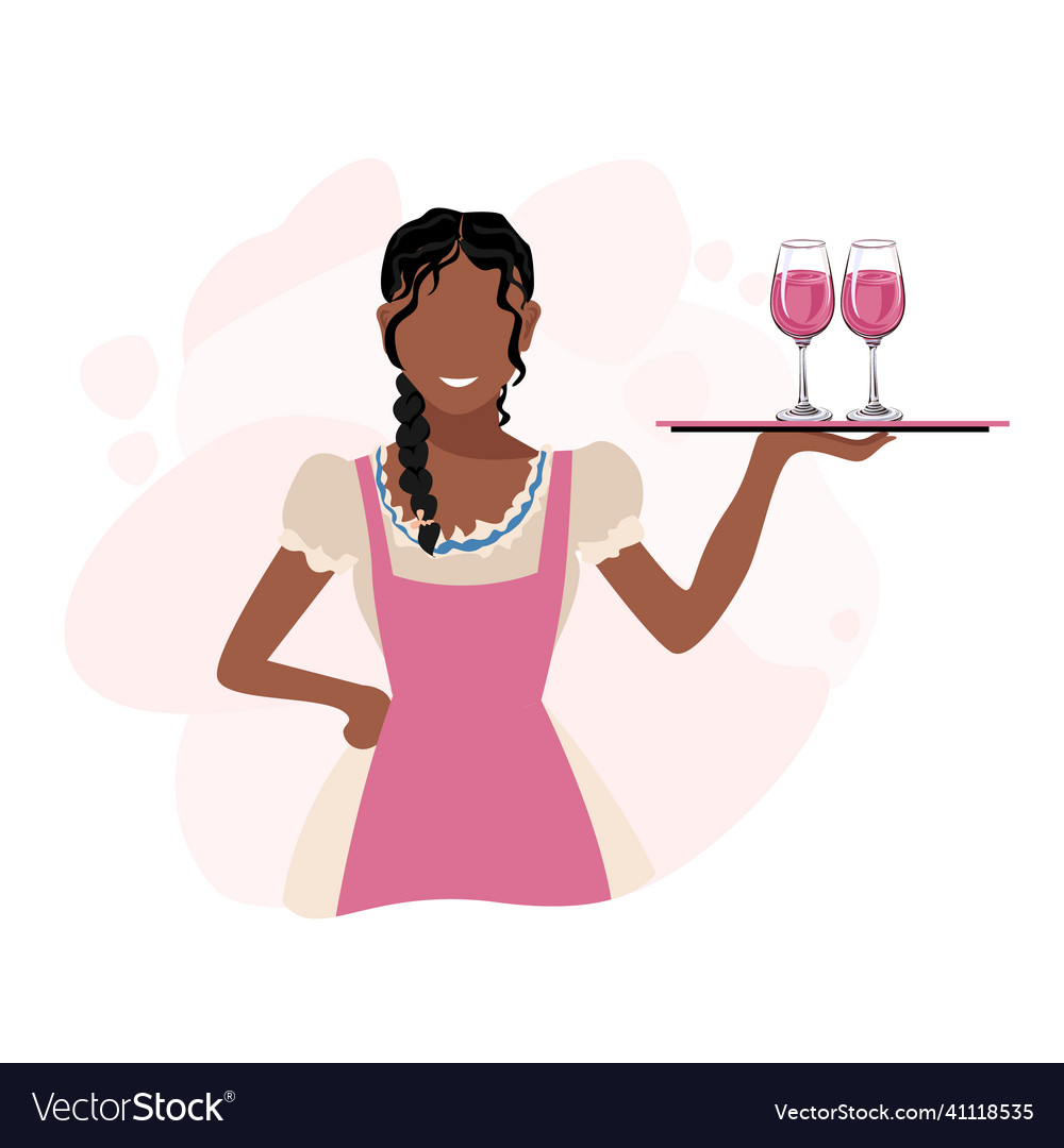 Waitress Royalty Free Vector Image Vectorstock