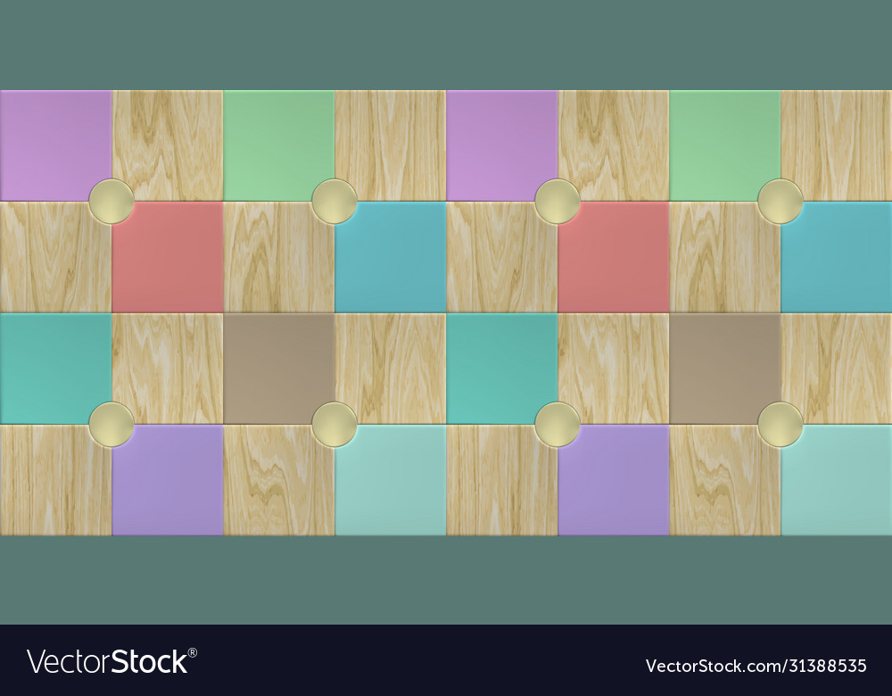 Wallpaper design with wooden and multicolored