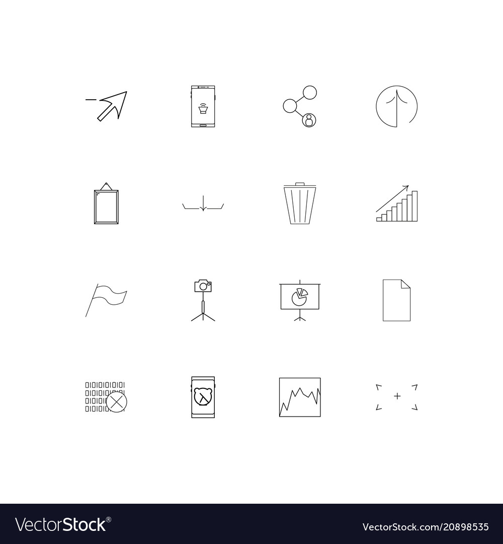 Web linear thin icons set outlined simple
