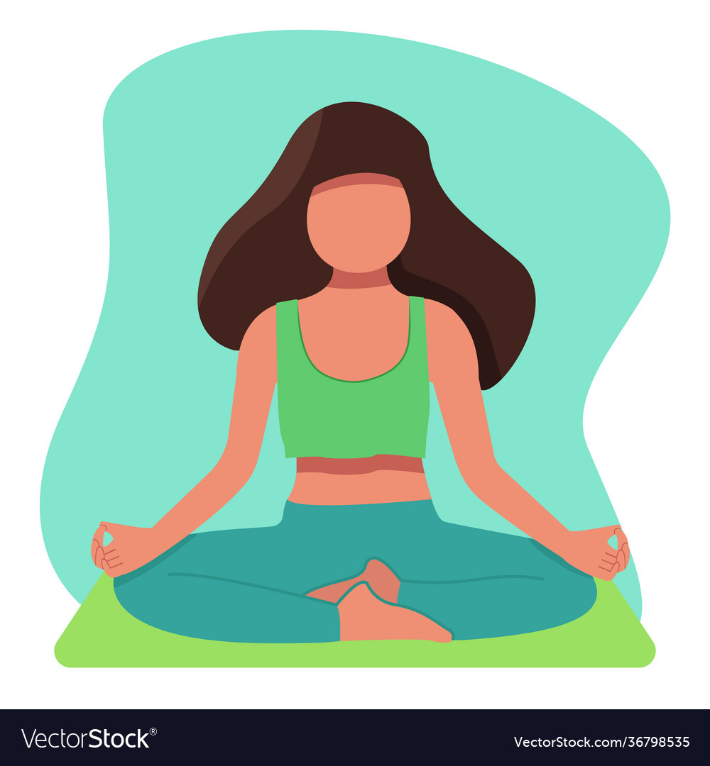 Woman practice yoga relaxing meditation Royalty Free Vector