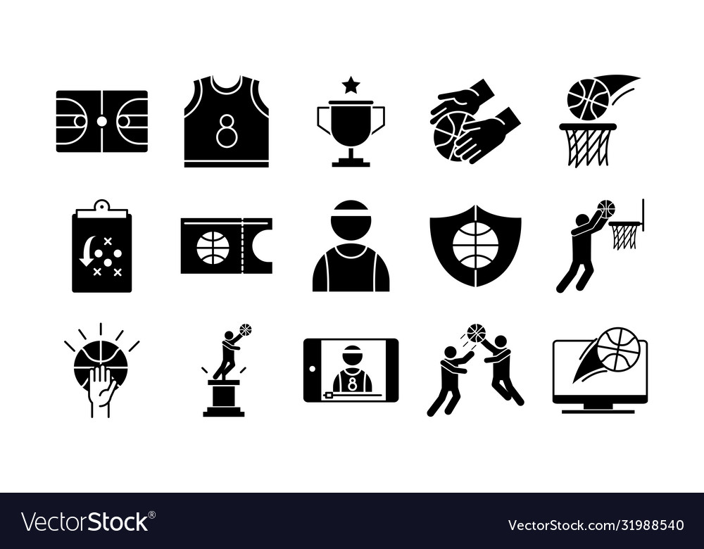 Basketball game recreation sport silhouette style