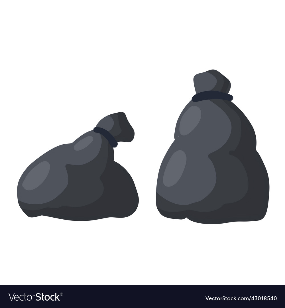 Black trash bag and set of objects Vector Image Black trash bag and set of objects