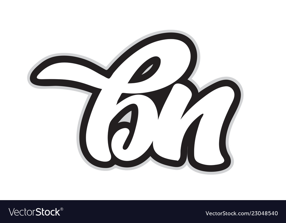 Bn b n black and white alphabet letter logo