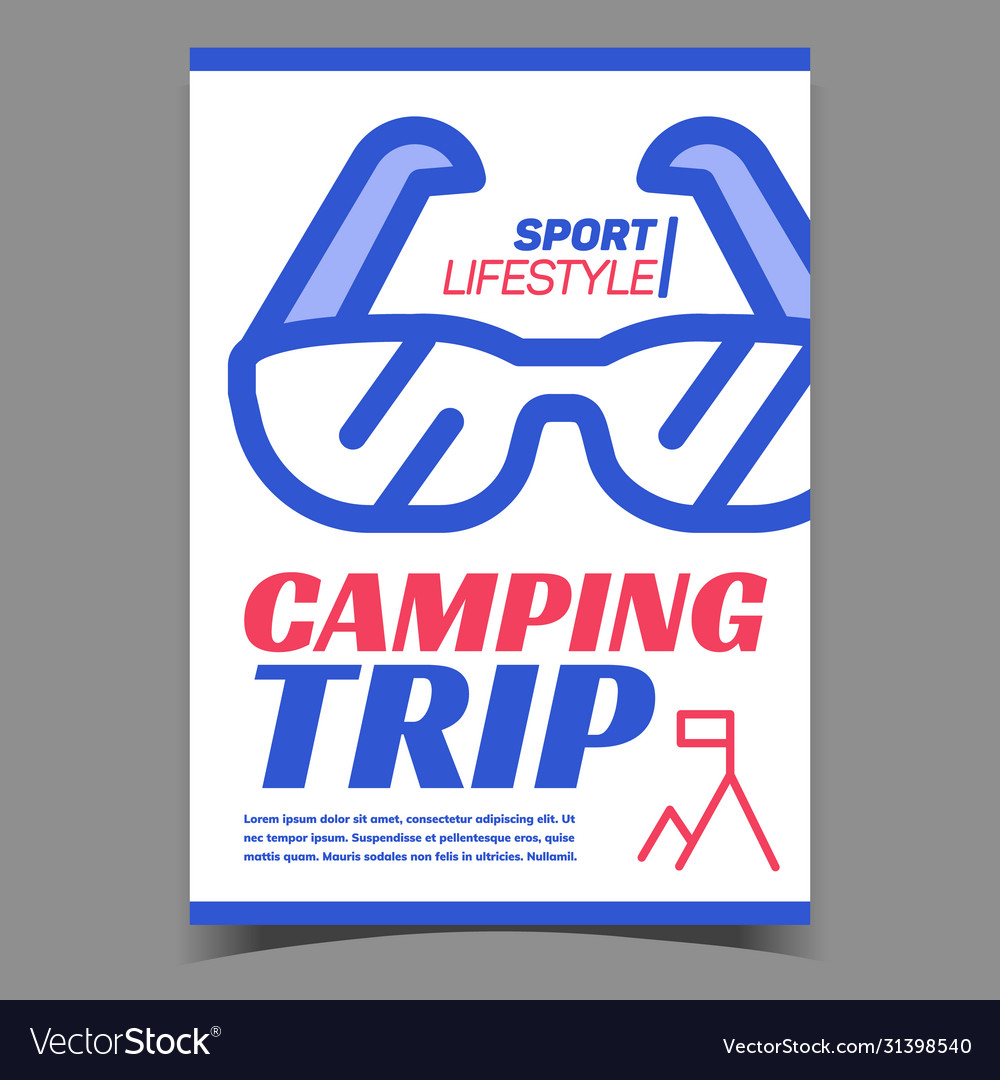 Camping trip on mountain creative poster