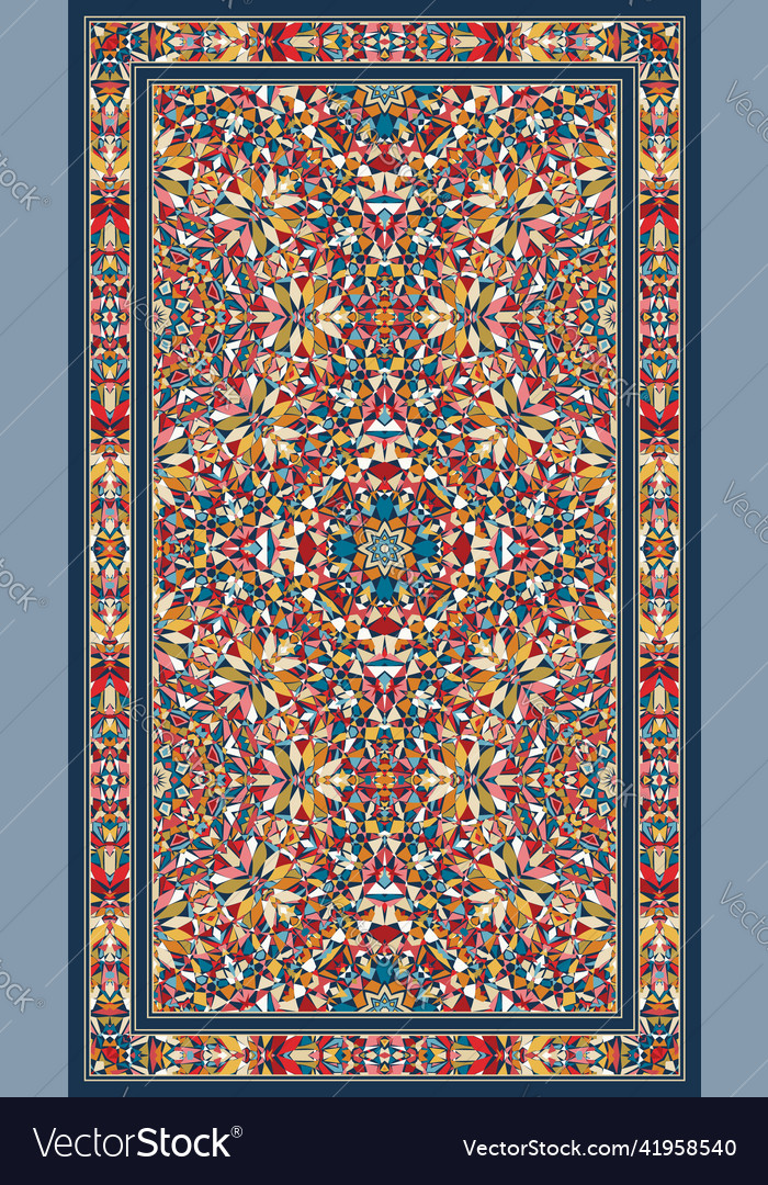 Carpet with geometric kaleidoscope pattern vector image Carpet with geometric kaleidoscope pattern