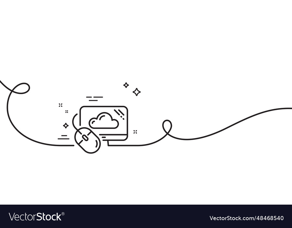 Cloud computing line icon internet data storage