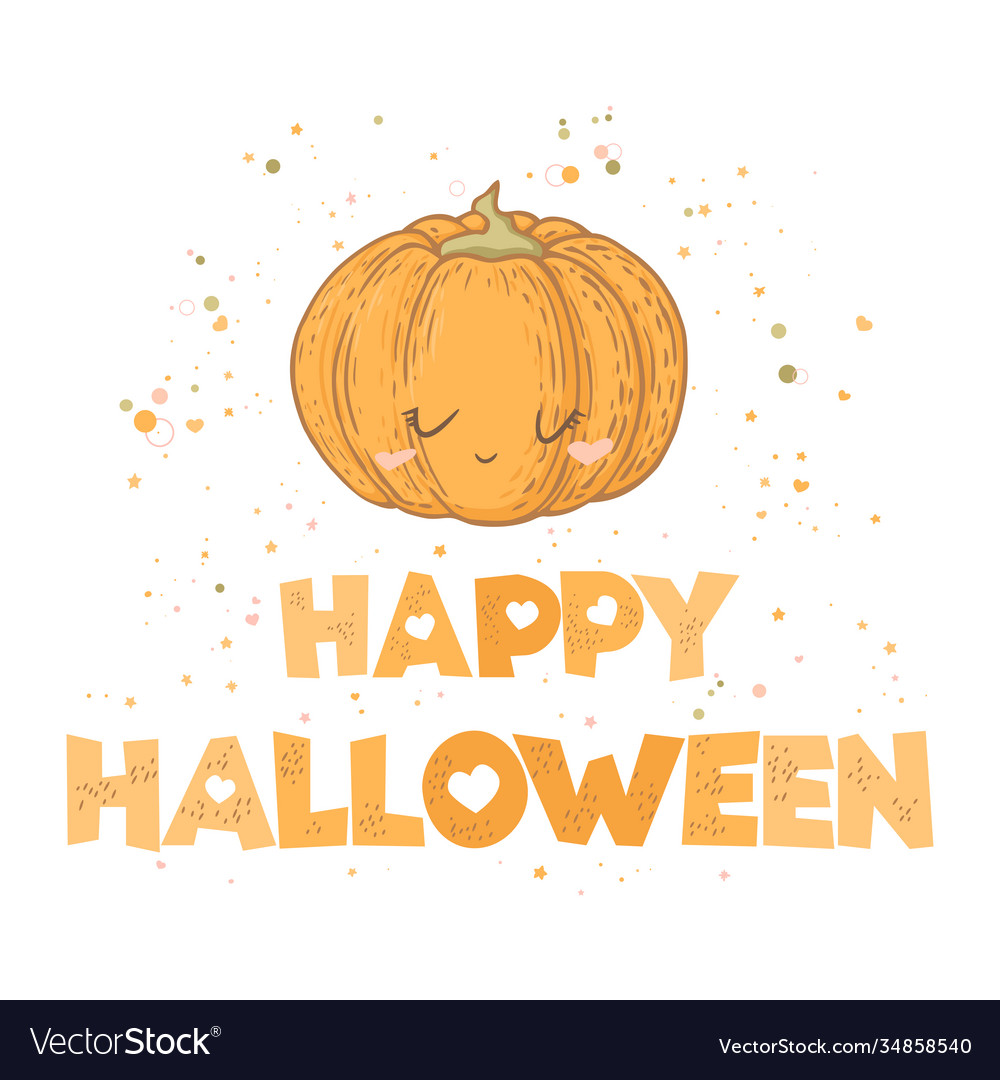 Cute cartoon pumpkin Royalty Free Vector Image