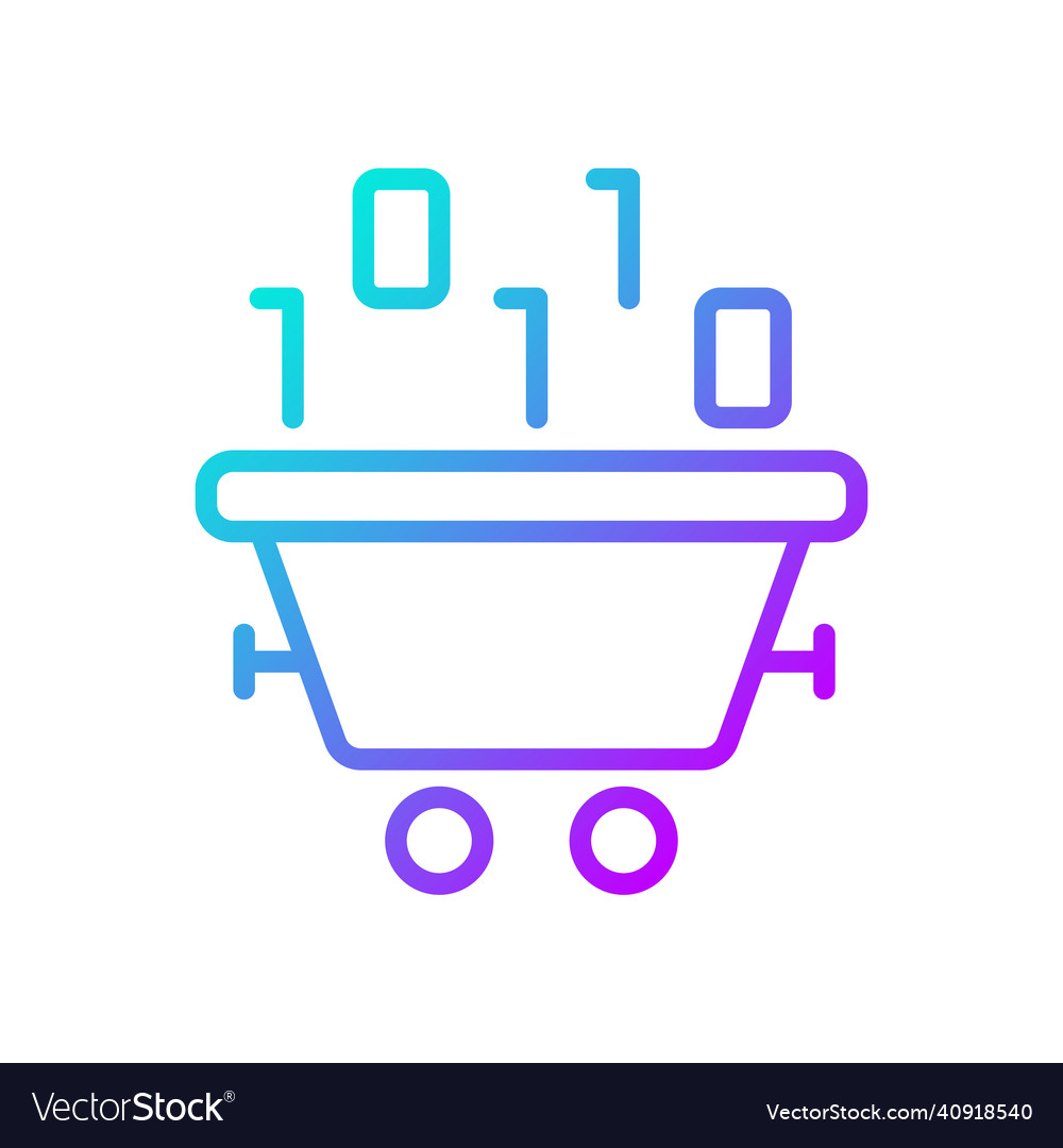 Data mining technology gradient linear icon vector image Data mining technology gradient linear icon