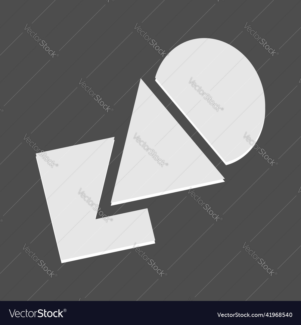 Geometric icon logo shape with overlapping circle