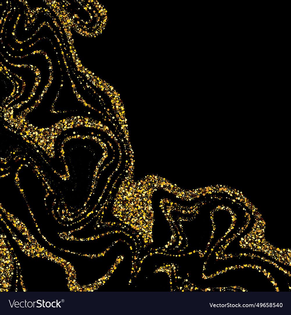 Gold dust particles on black background design