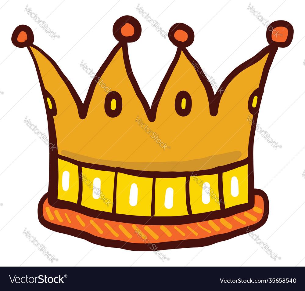 Golden crown on white background Royalty Free Vector Image