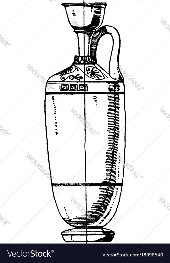 Griechischer Lekythos Hals ist lang mit einer Schulter