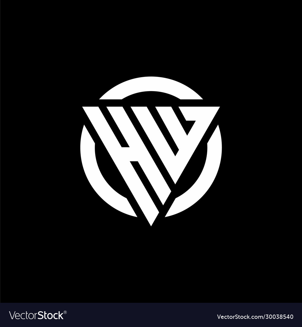 Hw logo with triangle shape and circle rounded Vector Image Hw logo with triangle shape and circle rounded