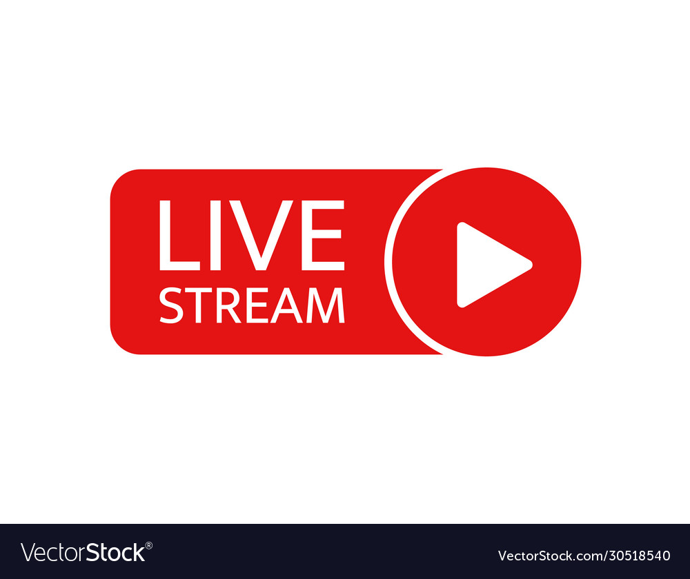 Live stream sticker streaming video news Vector Image