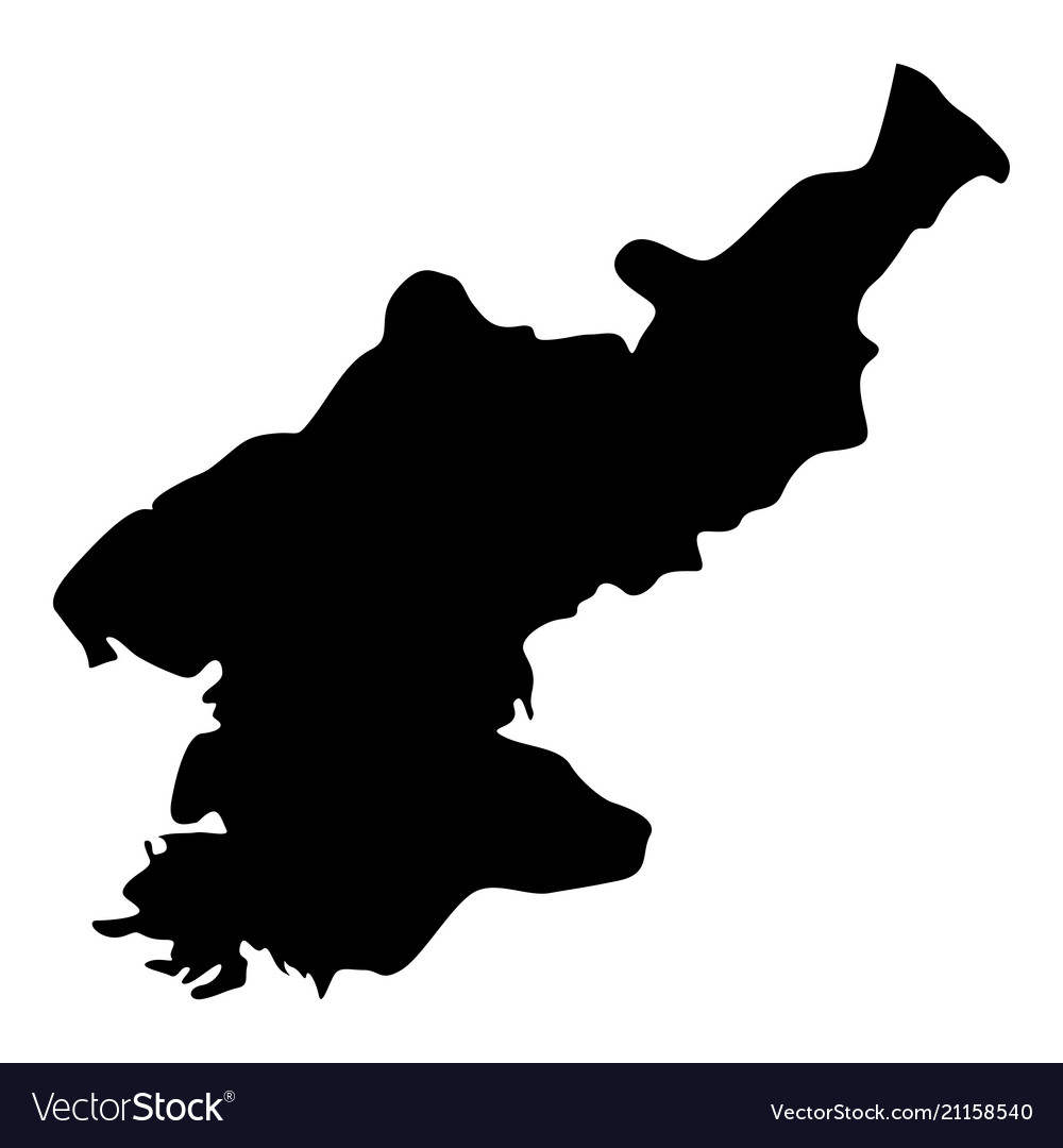 Map of north korea icon black color flat style