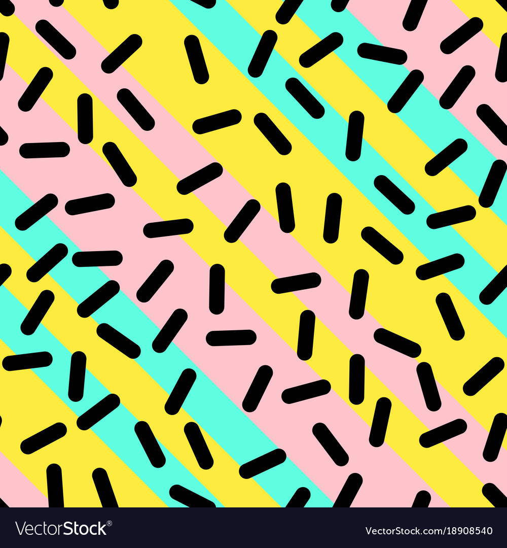 Retro seamless pattern in memphis style design