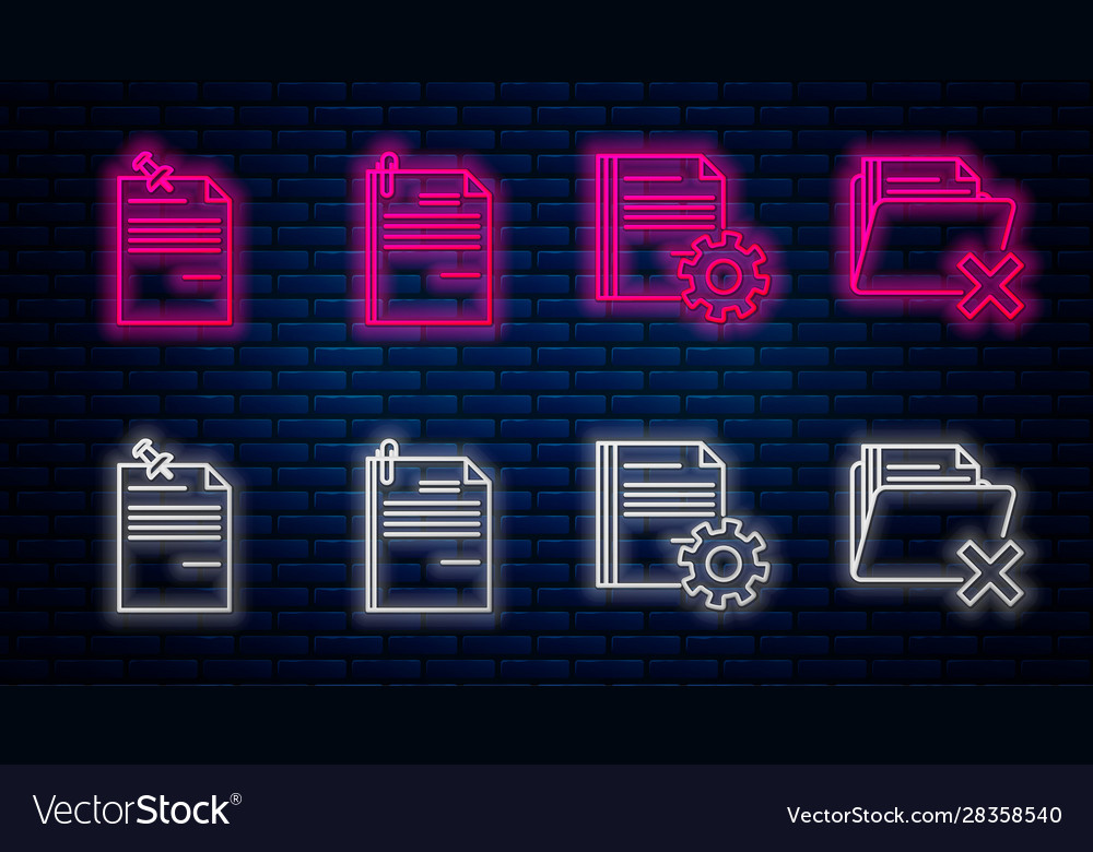 Set line file document and paper clip