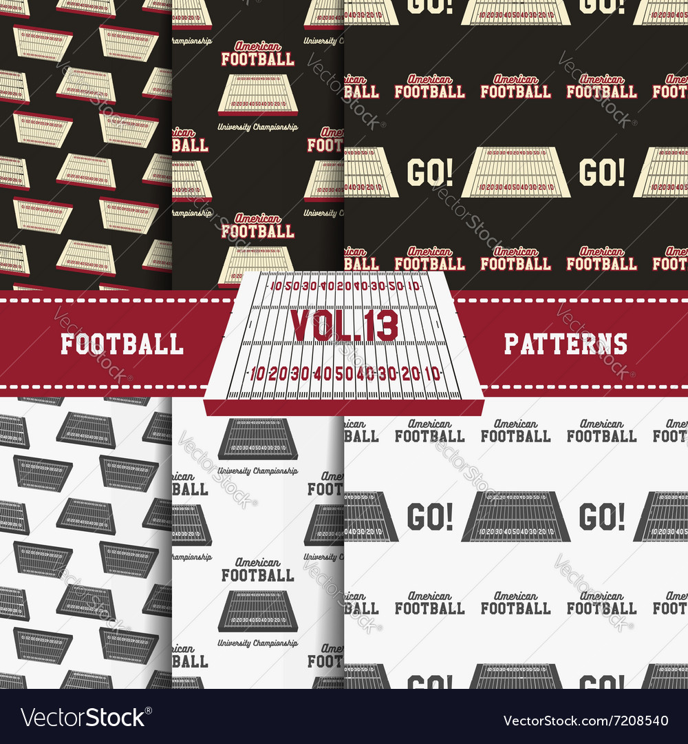 Set of american football patterns usa sports Vector Image