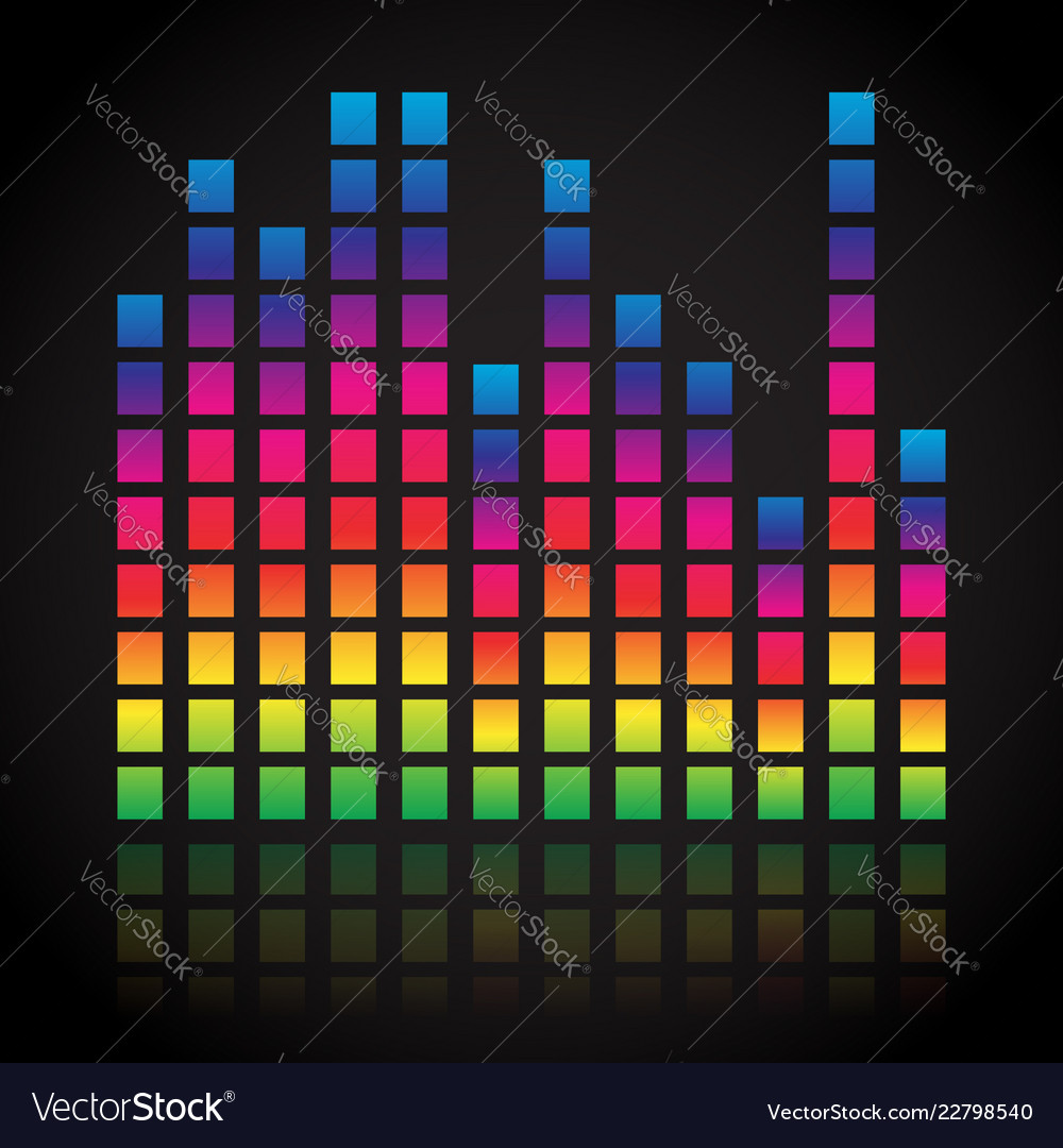 Single colorful eq equalizer element isolated