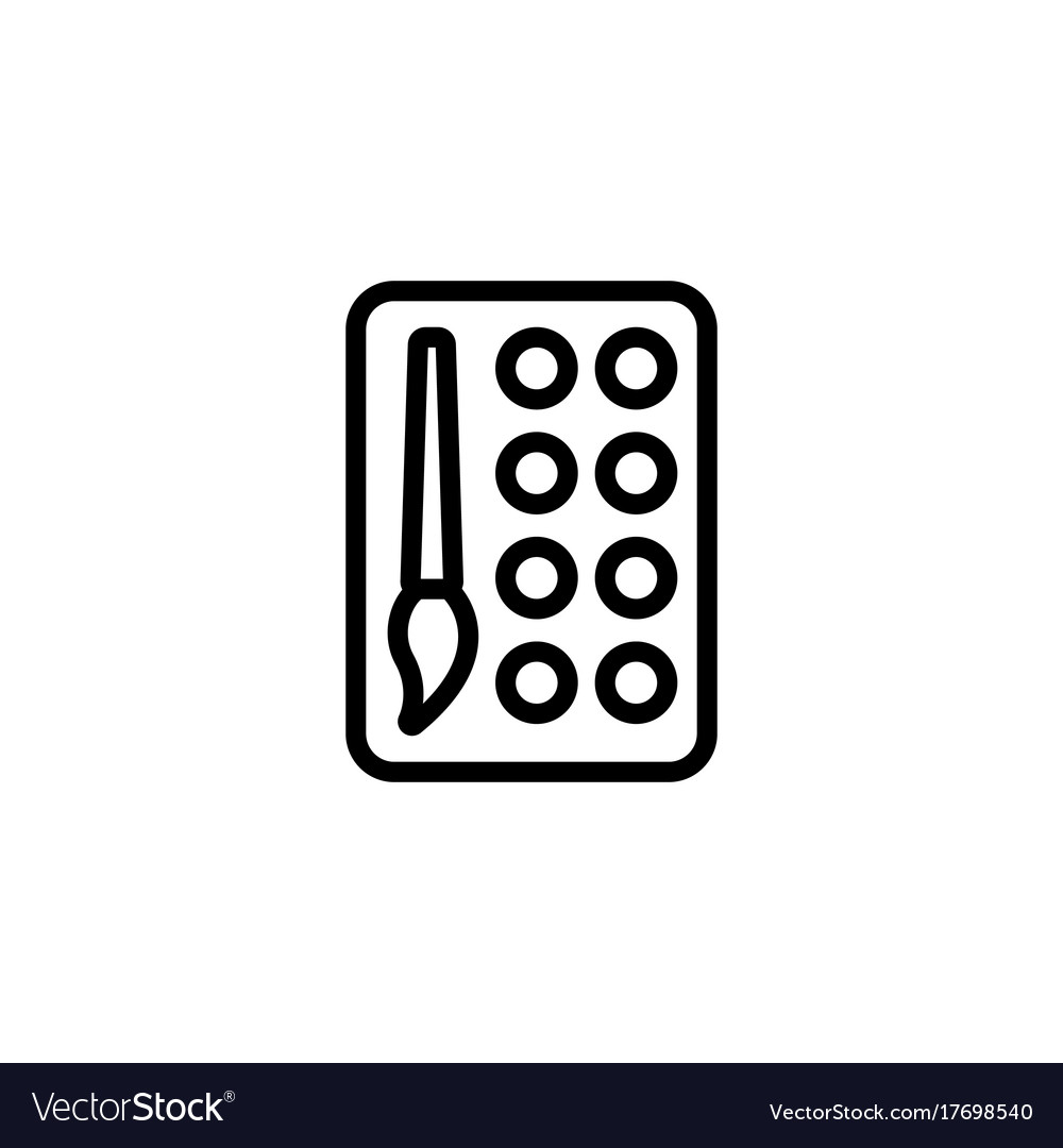 Thin line color palette icon