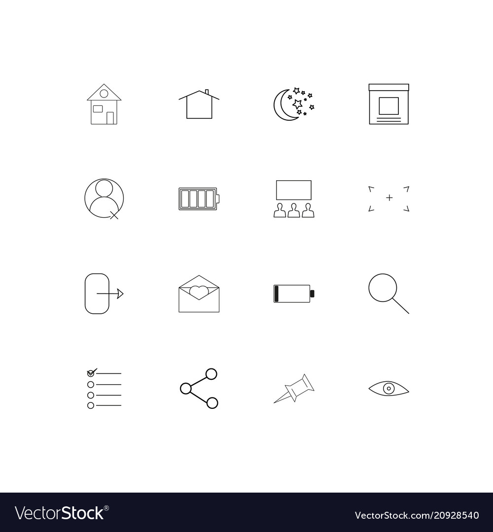 User interface linear thin icons set outlined