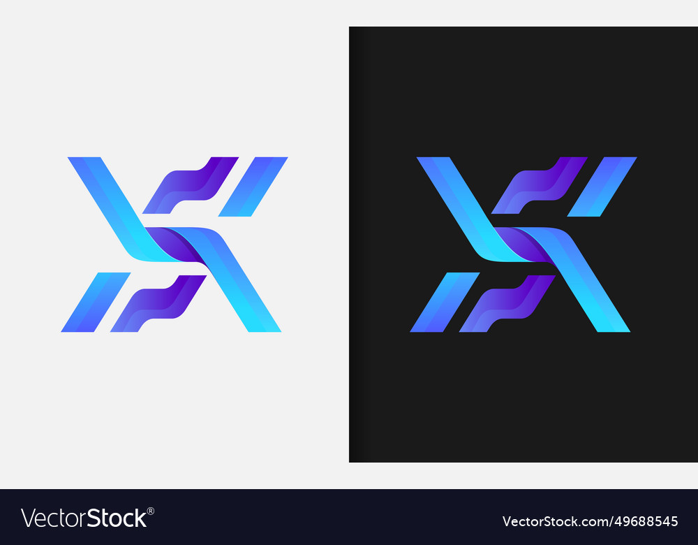 Abstract initial letter x with modern stylish