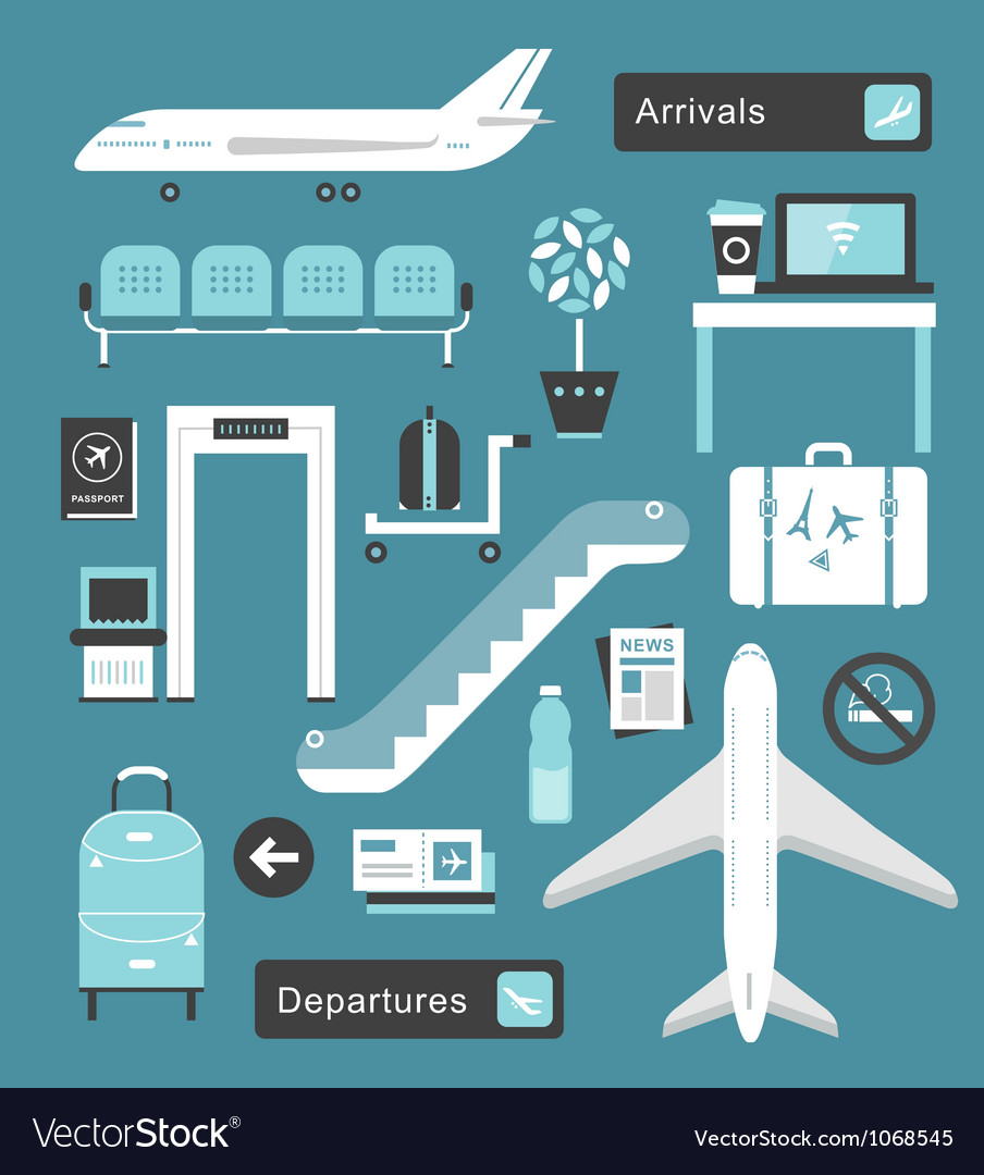 Airport icons Royalty Free Vector Image - VectorStock