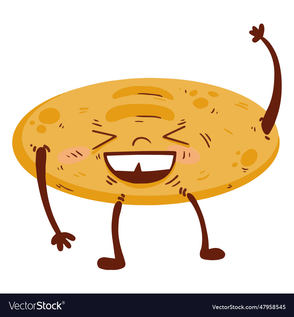 Bread loaf cartoon angry flat