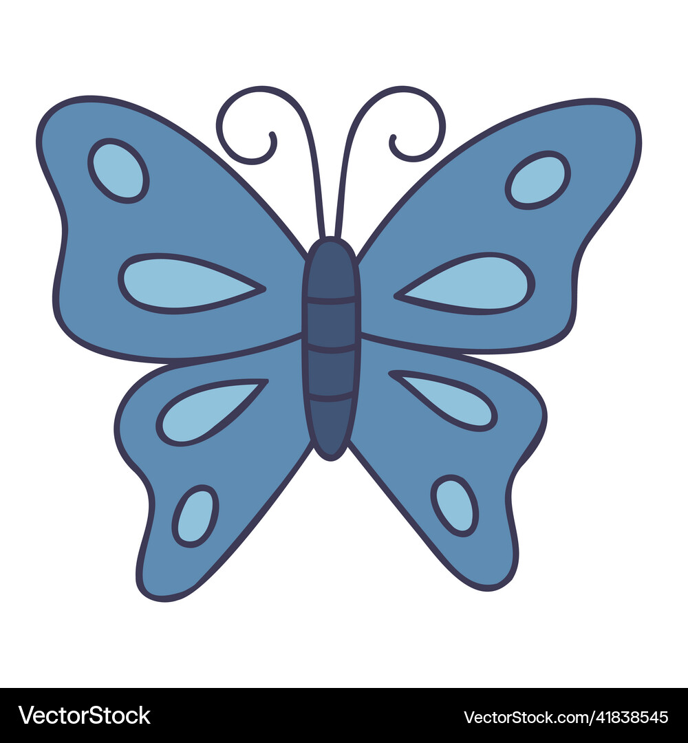 Butterfly hand drawn spring icons Royalty Free Vector Image