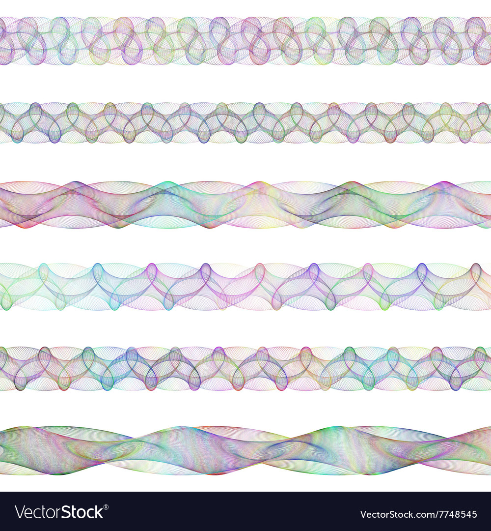 Color digital design page divider line set Vector Image