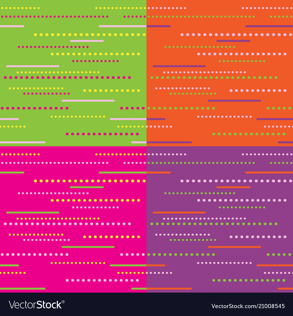 Dotted Line Seamless Patterns - 4 Colors