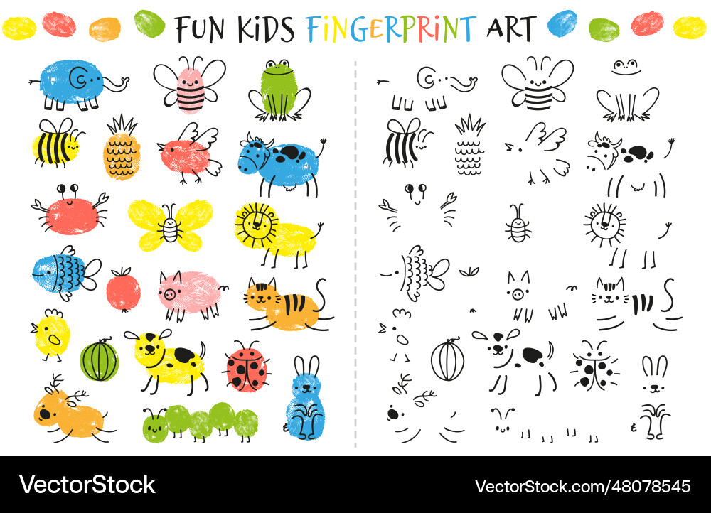 Fingerprint game for kids fun educational Vector Image