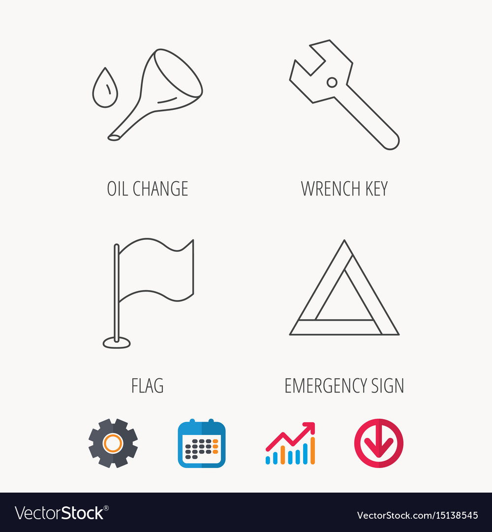Flag pointer emergency sign and wrench key